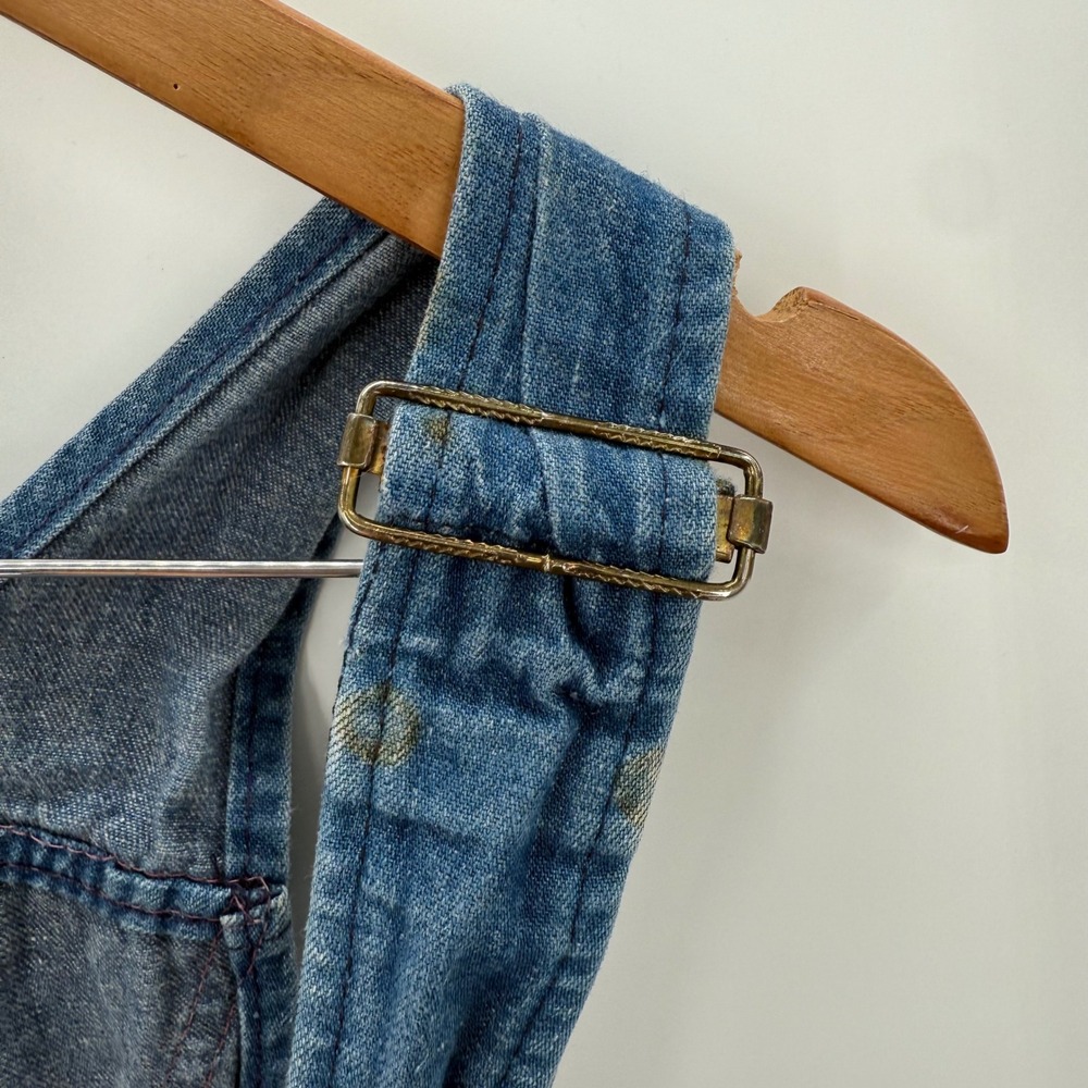Vintage Washington Dee Cee Upcycled Denim Overall Dress Pink Floral Measurements - Picture 9 of 13